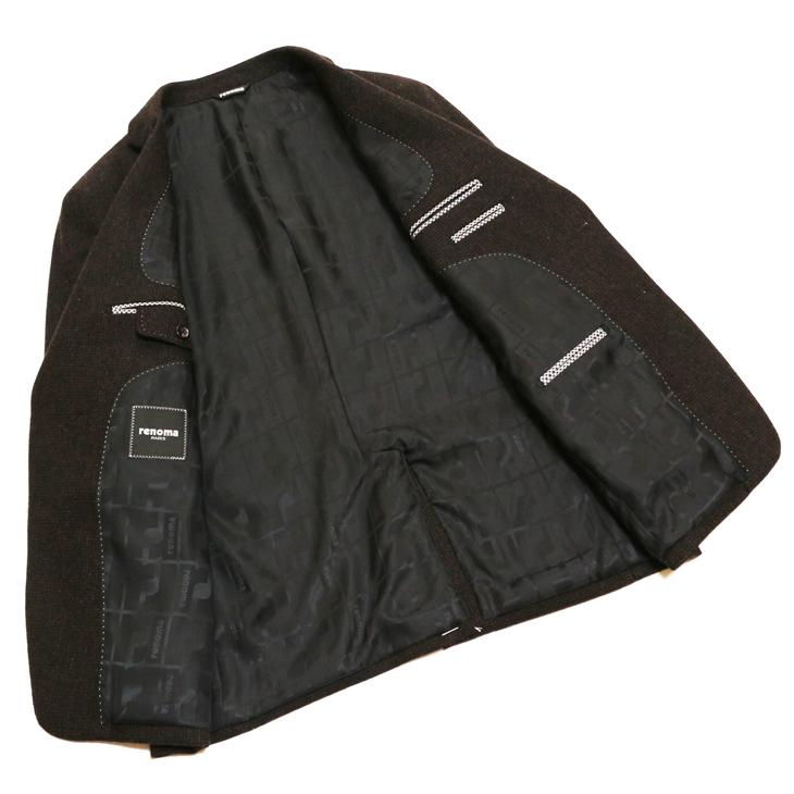 SALE 2024-25 秋冬新作 ジャケット テーラード ブレザー renoma paris レノマ パリス 黒茶杢 肉厚434g/m ウール起毛フランネル 尾州産生地 ジャケット (AB体) | renoma | 07