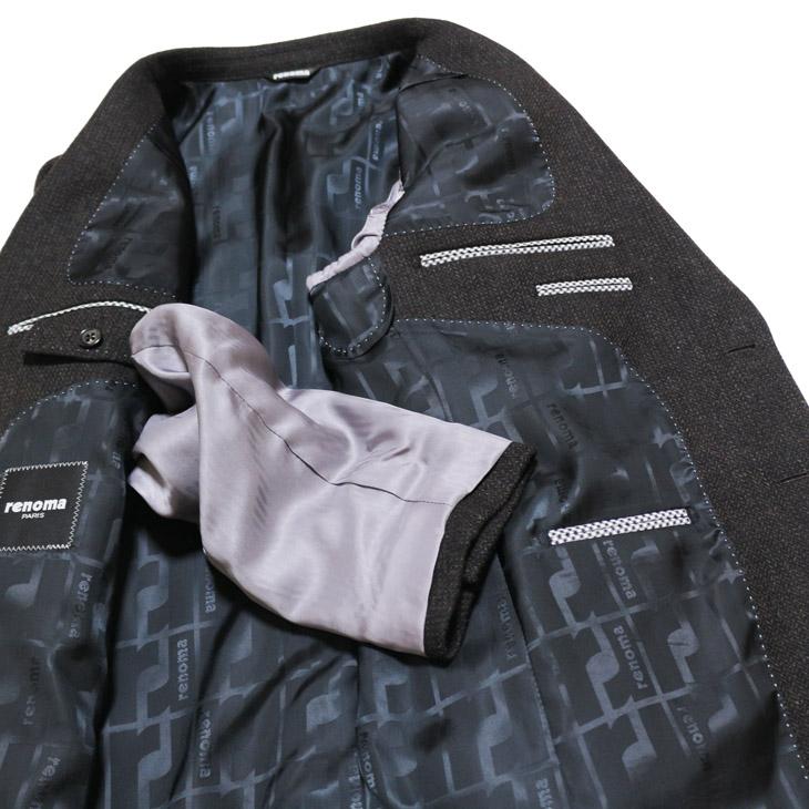 SALE 2024-25 秋冬新作 ジャケット テーラード ブレザー renoma paris レノマ パリス 黒茶杢 肉厚434g/m ウール起毛フランネル 尾州産生地 ジャケット (AB体) | renoma | 09