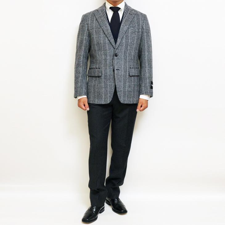 SALE 2024-25 秋冬新作 ジャケット テーラード ブレザー renoma paris レノマ パリス グレンチェック 肉厚530g/m フランネル 尾州産生地 ジャケット (AB/BB体) | renoma | 02
