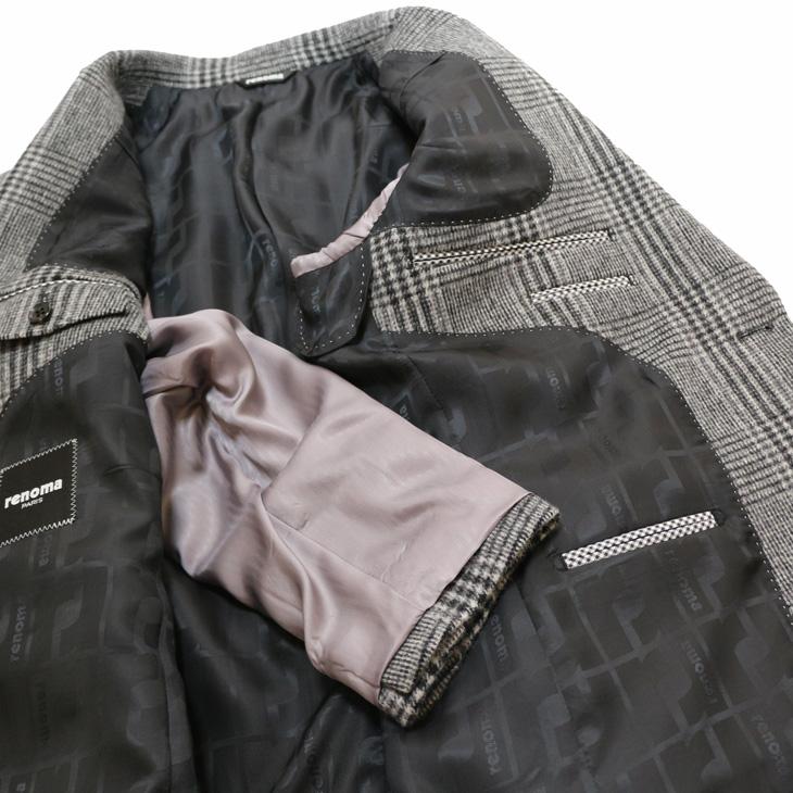 SALE 2024-25 秋冬新作 ジャケット テーラード ブレザー renoma paris レノマ パリス グレンチェック 肉厚530g/m フランネル 尾州産生地 ジャケット (AB/BB体) | renoma | 09
