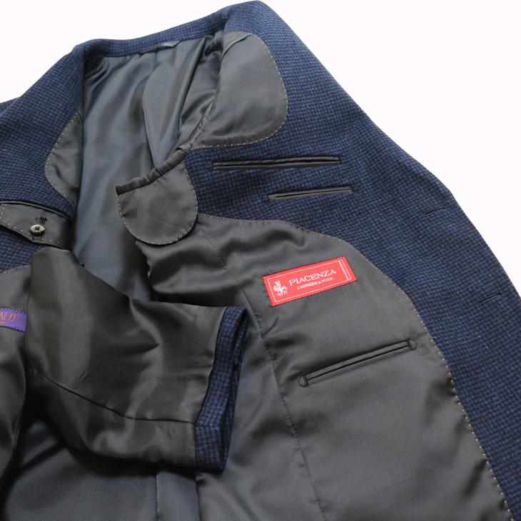 SALE ジャケット テーラード ブレザー 秋冬 新品 PIACENZA ピアチェンツァ カシミア混 ネイビー小柄 2つボタン ジャケット (A/AB/BB体) J20-2B | PIACENZA | 09