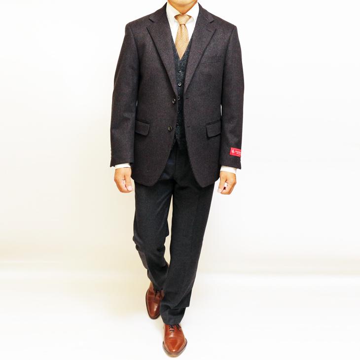 SALE ジャケット テーラード ブレザー 2024-25 新作 秋冬 新品 PIACENZA ピアチェンツァ カシミア混 ブラウン小柄 2つボタン ジャケット (AB体) J20-2B | PIACENZA | 03