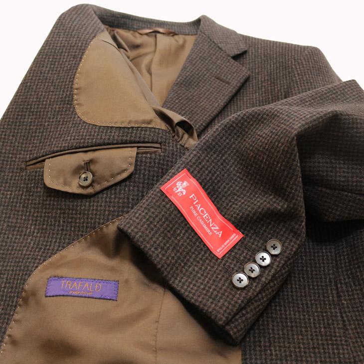 SALE ジャケット テーラード ブレザー 2024-25 新作 秋冬 新品 PIACENZA ピアチェンツァ カシミア混 ブラウン小柄 2つボタン ジャケット (AB体) J20-2B | PIACENZA | 09