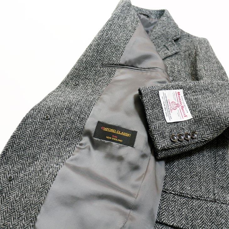 ハリスツイード メンズ チェスターコート 新品 秋冬 英国 Harris Tweed 霜降り調 灰グレー杢 ヘリンボーン 杉綾織 チェスターフィールドコート | HARRIS TWEED | 07