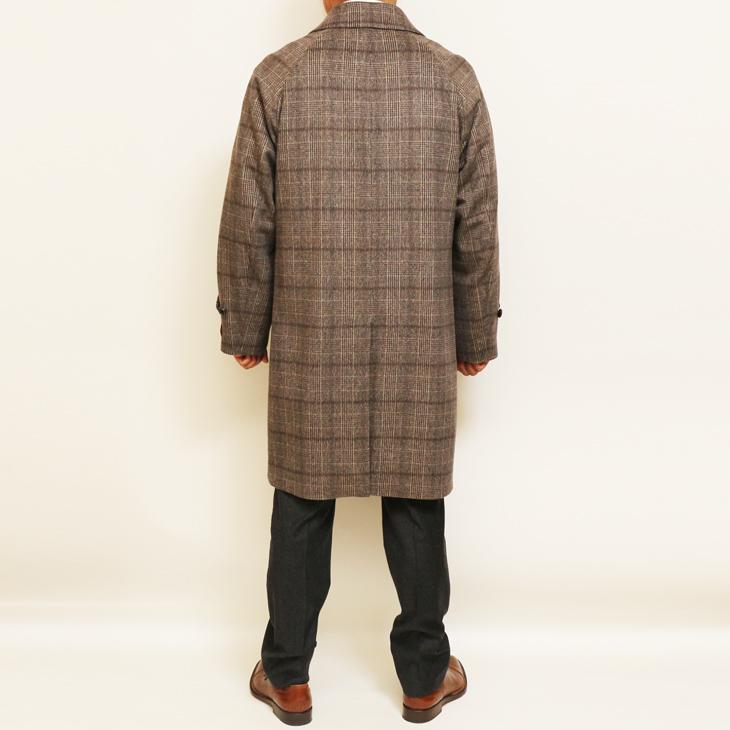 SALE 2024-25 新作 メンズ ステンカラーコート 新品 秋冬 PIACENZA ピアチェンツァ MUST HAVE カシミア混 茶系ブラウン チェック柄 イタリア製生地 | PIACENZA | 06
