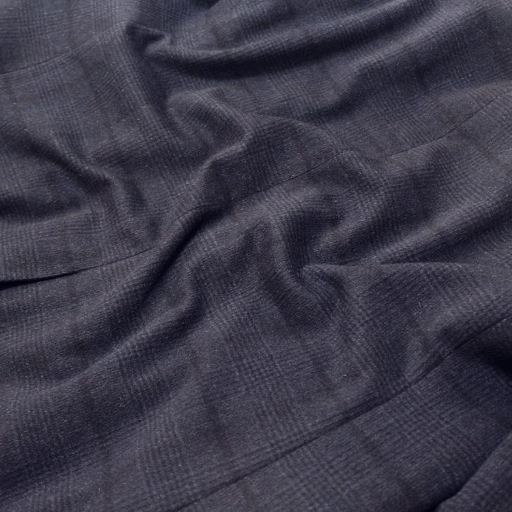 SALE 2024-25 新作 メンズ ステンカラーコート 新品 秋冬 PIACENZA ピアチェンツァ MUST HAVE カシミア混 濃紺ネイビー チェック柄 イタリア製生地 | PIACENZA | 12