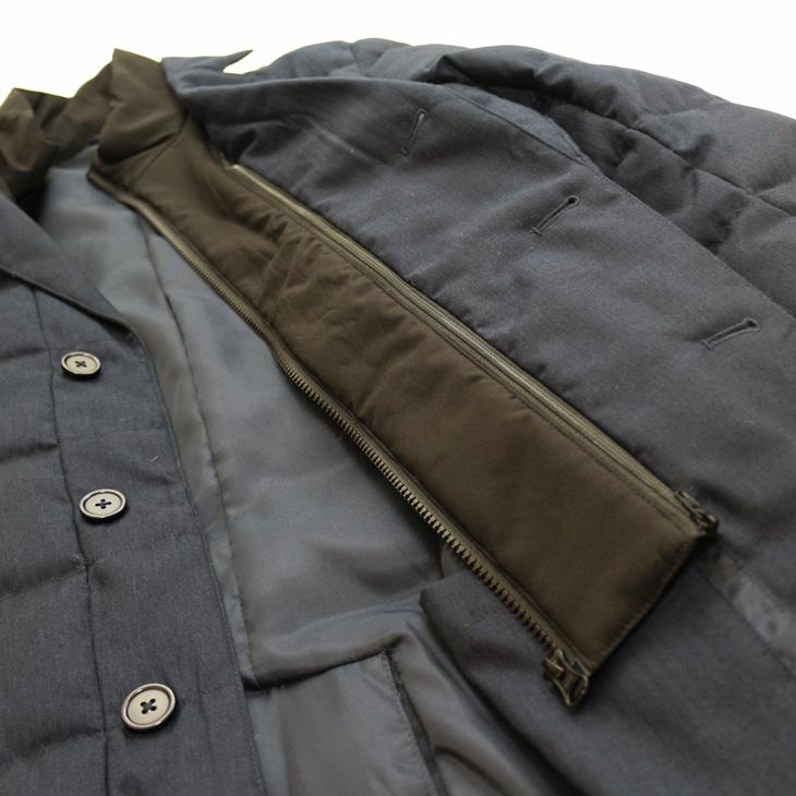 SALE スーツの上から羽織れる チェスター型 ロングダウンコート 秋冬 新品 Second Style タウンユース 撥水 紺ネイビー 杉綾織 ヘリンボーン YKKファスナー使用 |  | 10