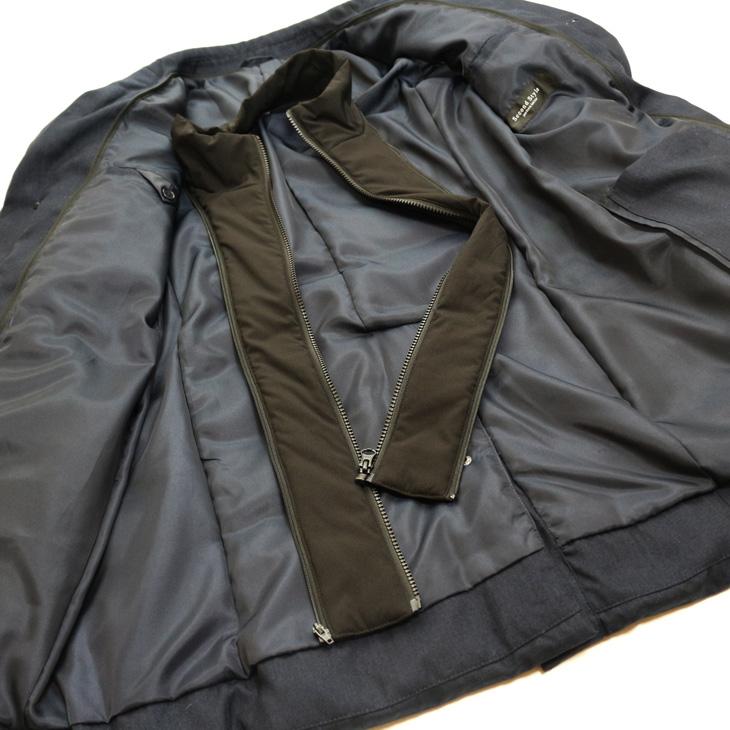 SALE スーツの上から羽織れる チェスター型 ロングダウンコート 秋冬 新品 Second Style タウンユース 撥水 紺ネイビー 杉綾織 ヘリンボーン YKKファスナー使用 |  | 11
