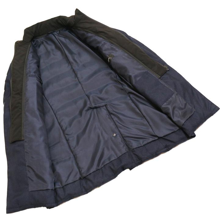 SALE スーツの上から羽織れる チェスター型 ロングダウンコート 秋冬 新品 Second Style タウンユース 撥水 紺ネイビー 杉綾織 ヘリンボーン YKKファスナー使用 |  | 06