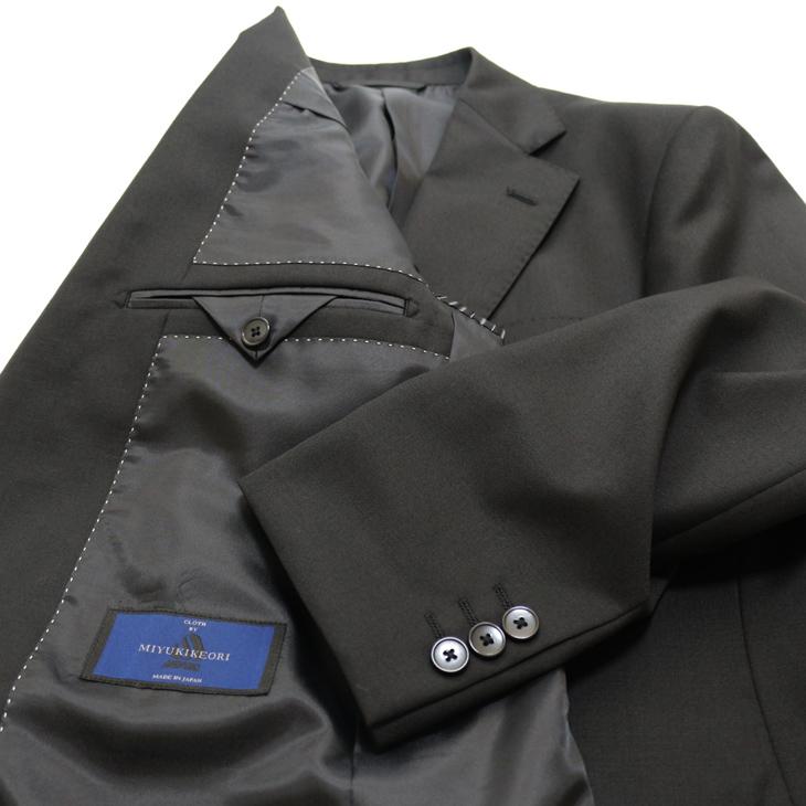 SALE スーツ メンズ 新作 秋冬 MIYUKI 御幸毛織 2カラー 濃紺ネイビー無地 黒ブラック無地 2つボタン ビジネス スーツ ゆったり型 (AB体) |  | 09