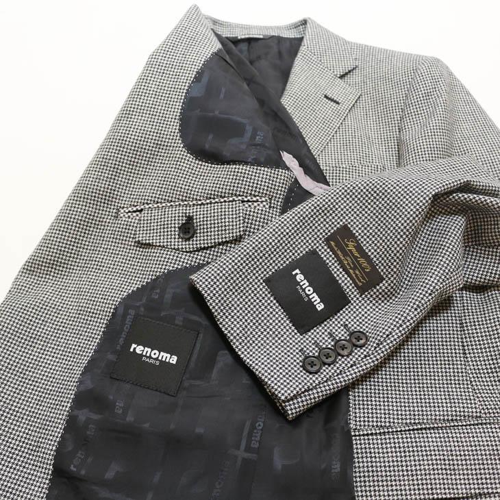 SALE スーツ メンズ 新品 秋冬 renoma paris レノマ パリス 西川毛織 Super100s 千鳥格子 DROP6.5 2つボタン ビジネス スーツ (AB体)  J-REP05-2B | renoma | 07