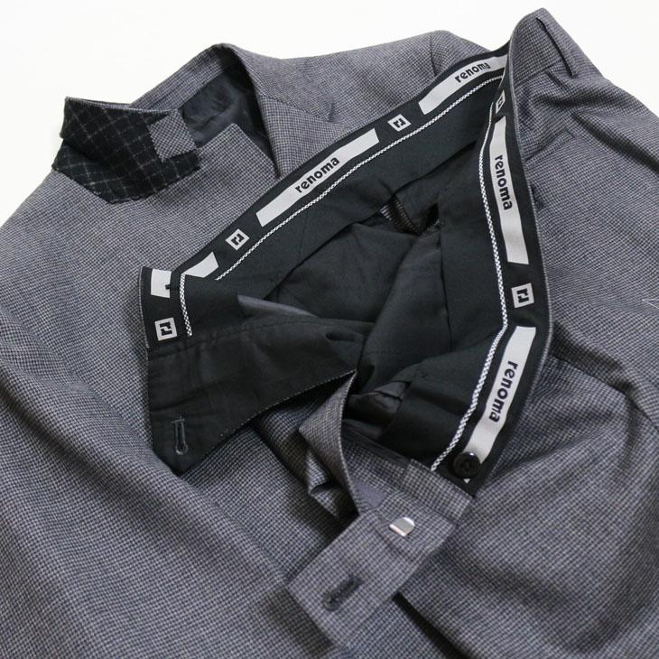 SALE スーツ メンズ 新品 秋冬 renoma paris レノマ パリス 西川毛織 Super100s 灰グレー杢 千鳥格子 DROP6.5 2つボタン ビジネス (BB体)  J-REP05-2B | renoma | 10