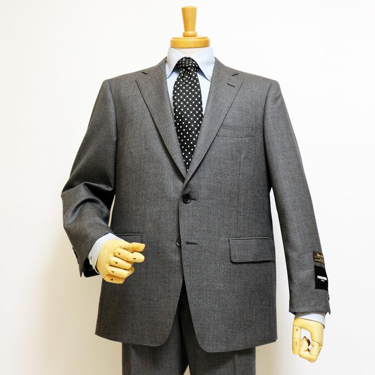 SALE スーツ メンズ 新品 秋冬 renoma paris レノマ パリス 西川毛織 Super100s 灰グレー杢 千鳥格子 DROP6.5 2つボタン ビジネス (BB体)  J-REP05-2B | renoma | 02