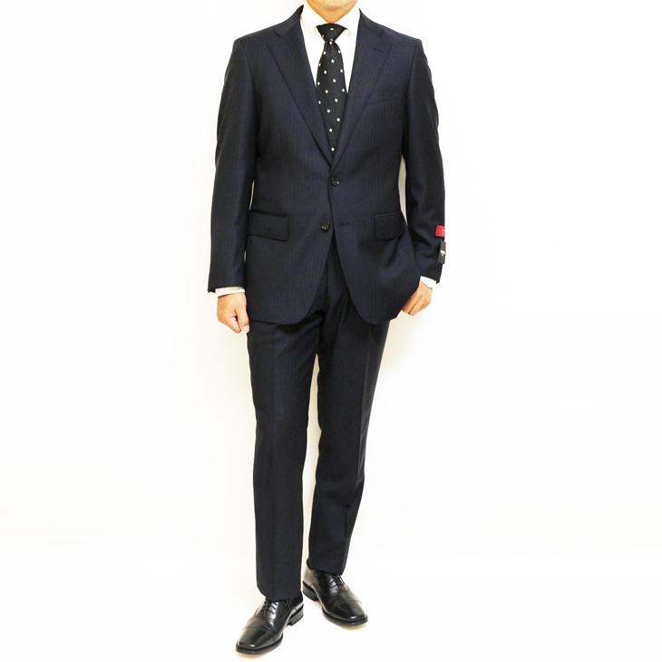 SALE スーツ メンズ 新品 秋冬 renoma paris レノマ パリス 西川毛織 Super110s 濃紺ネイビー織 DROP6.5 2つボタン ビジネス (A/AB/BB体)  J-REP05-2B | renoma | 03