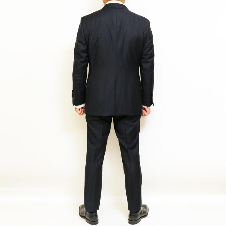 SALE スーツ メンズ 新品 秋冬 renoma paris レノマ パリス 西川毛織 Super110s 濃紺ネイビー織 DROP6.5 2つボタン ビジネス (A/AB/BB体)  J-REP05-2B | renoma | 04