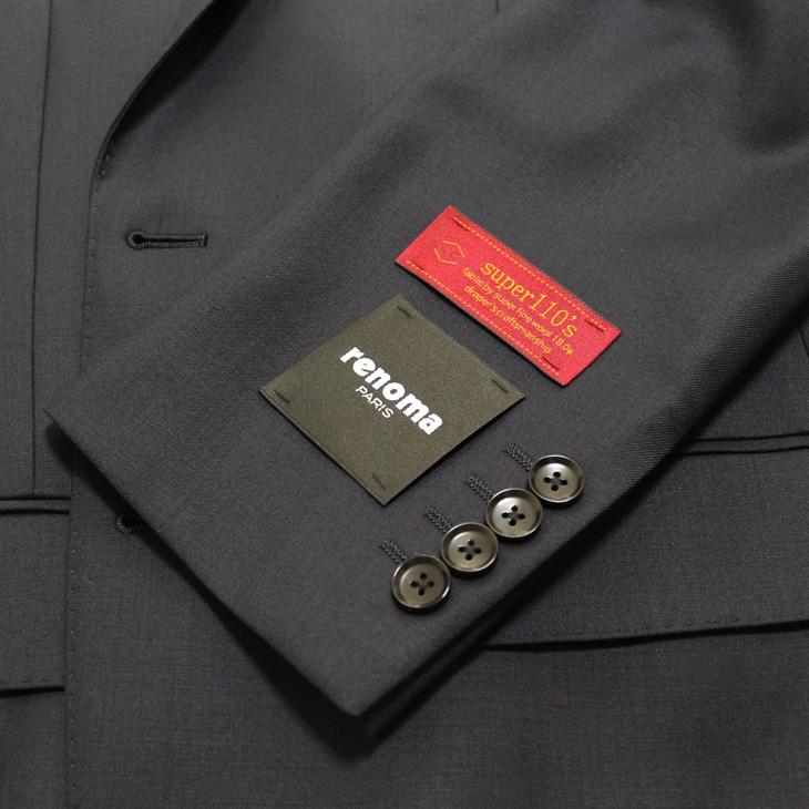 SALE スーツ メンズ 新作 秋冬 renoma paris レノマ パリス 西川毛織 Super110s 濃紺ネイビー無地 DROP6.5 2つボタン ビジネス (A/AB/BB体) J-REP05-2B | renoma | 05