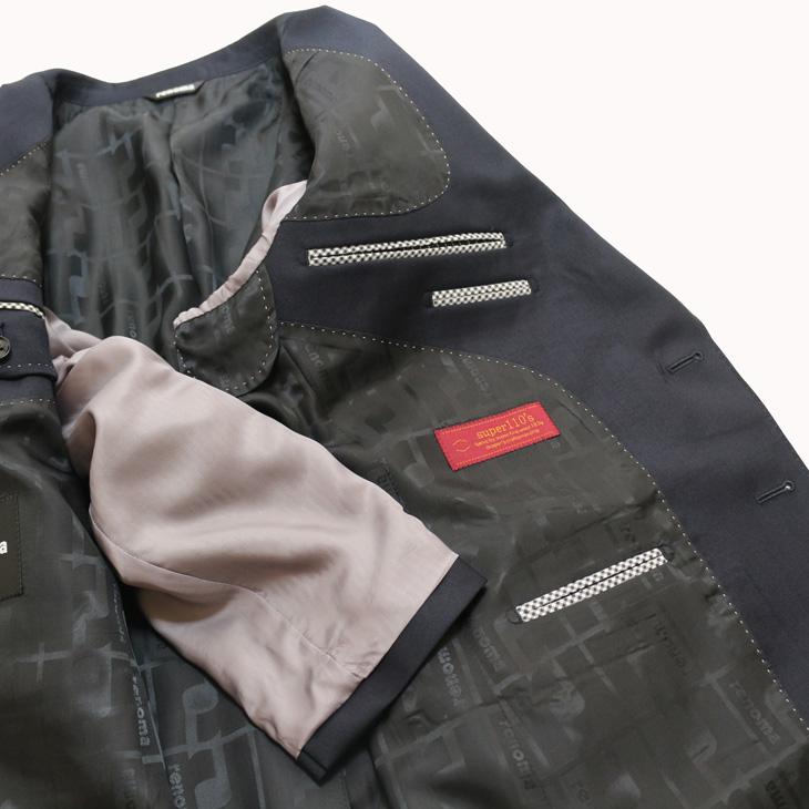 SALE スーツ メンズ 新作 秋冬 renoma paris レノマ パリス 西川毛織 Super110s 濃紺ネイビー無地 DROP6.5 2つボタン ビジネス (A/AB/BB体) J-REP05-2B | renoma | 08