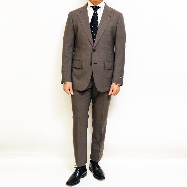 SALE スーツ メンズ 春夏 新品 Stanley Blacker スタンリーブラッカー シャーベット ブラウン 淡茶 無地 ビジネス スーツ (A/AB体) やや細め 次世代 |  | 02