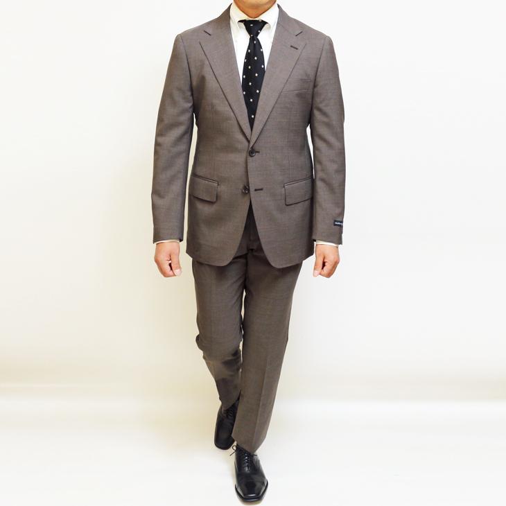 SALE スーツ メンズ 春夏 新品 Stanley Blacker スタンリーブラッカー シャーベット ブラウン 淡茶 無地 ビジネス スーツ (A/AB体) やや細め 次世代 |  | 03