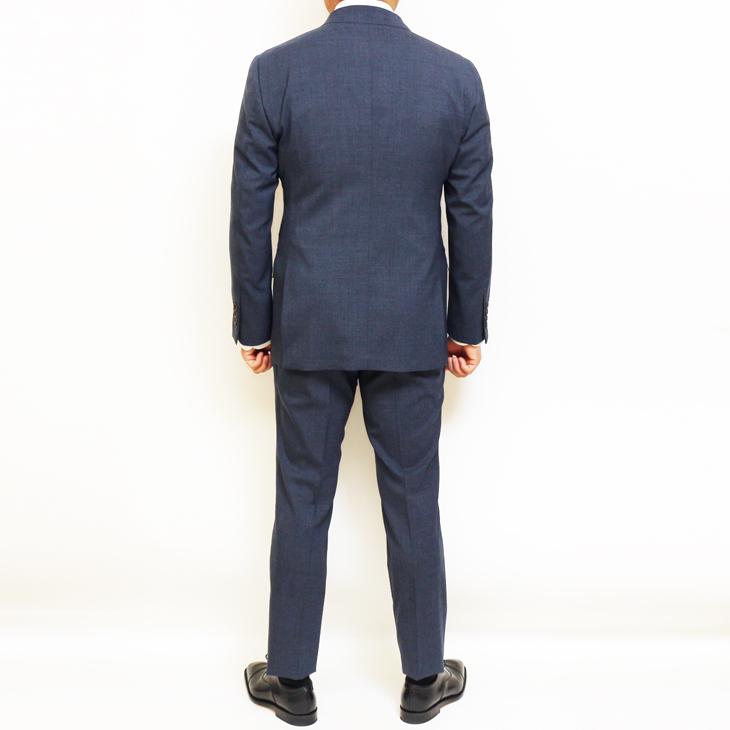 SALE スーツ メンズ 春夏 新品 Stanley Blacker スタンリーブラッカー ネイビーブルー杢 淡紺 無地 ビジネス スーツ (A/AB体) やや細め 次世代 |  | 04