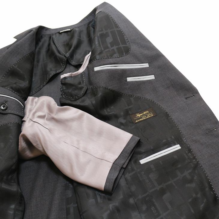 SALE スーツ メンズ 新品 春夏 renoma paris レノマ パリス 西川毛織 Super100s 灰グレー杢無地 2つボタン ビジネス スーツ (AB/BB体) J-REP05-2B | renoma | 08