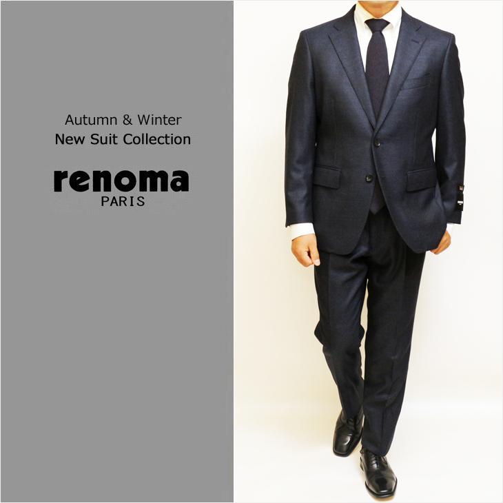 【新品タグ付】renoma PARIS レノマパリス 正規品 定価67,500円 上質ウール混 高級 艶感 2釦 背抜き フォーマル スーツ ジャケット スラックスパンツ 上下セット 黒  ブラック renoma（レノマ） SALE スーツ メンズ 2025-26 新作 秋冬 renoma paris