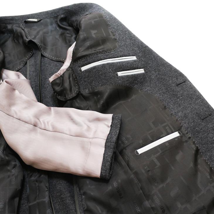 SALE ジャケット テーラード ブレザー 2025-26 秋冬新作 renoma レノマ パリス STYLEM 灰グレー杢無地 尾州産（日本製） フランネル調 ニット素材 (AB/BB体) | renoma | 10