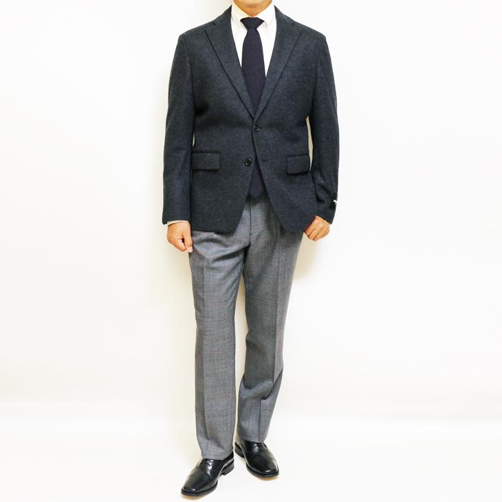 SALE ジャケット テーラード ブレザー 2025-26 秋冬新作 renoma レノマ パリス STYLEM 灰グレー杢無地 尾州産（日本製） フランネル調 ニット素材 (AB/BB体) | renoma | 03