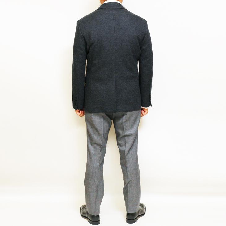 SALE ジャケット テーラード ブレザー 2025-26 秋冬新作 renoma レノマ パリス STYLEM 灰グレー杢無地 尾州産（日本製） フランネル調 ニット素材 (AB/BB体) | renoma | 05