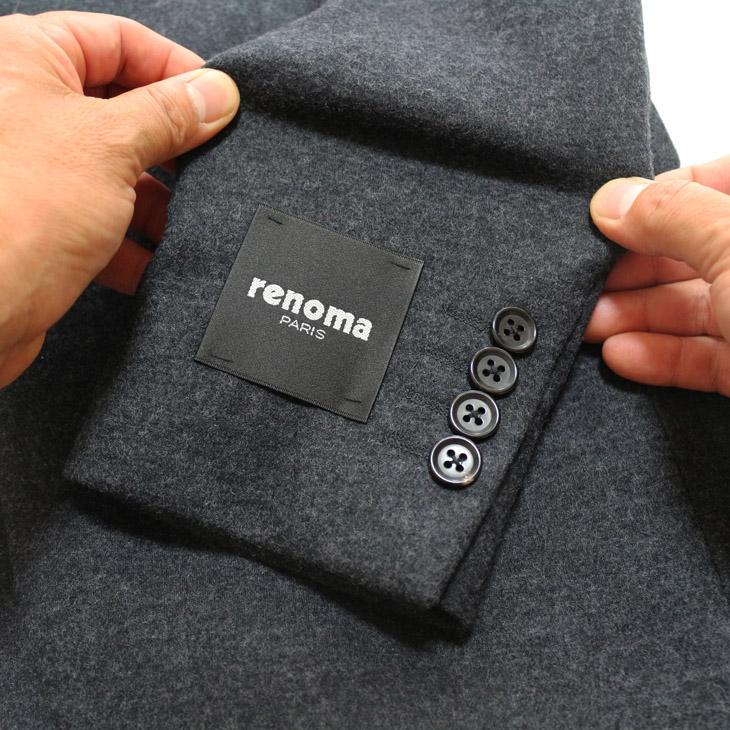 SALE ジャケット テーラード ブレザー 2025-26 秋冬新作 renoma レノマ パリス STYLEM 灰グレー杢無地 尾州産（日本製） フランネル調 ニット素材 (AB/BB体) | renoma | 06