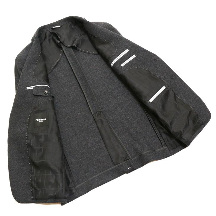 SALE ジャケット テーラード ブレザー 2025-26 秋冬新作 renoma レノマ パリス STYLEM 灰グレー杢無地 尾州産（日本製） フランネル調 ニット素材 (AB/BB体) | renoma | 08