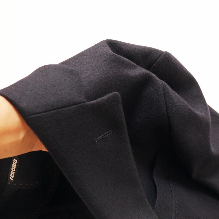 SALE ジャケット テーラード ブレザー 2025-26 秋冬新作 renoma レノマ パリス STYLEM 濃紺ネイビー杢無地 尾州産（日本製）フランネル調 ニット素材 (AB/BB体) | renoma | 07