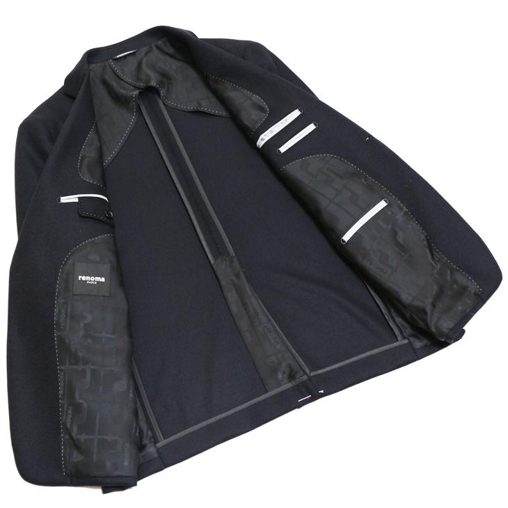 SALE ジャケット テーラード ブレザー 2025-26 秋冬新作 renoma レノマ パリス STYLEM 濃紺ネイビー杢無地 尾州産（日本製）フランネル調 ニット素材 (AB/BB体) | renoma | 08