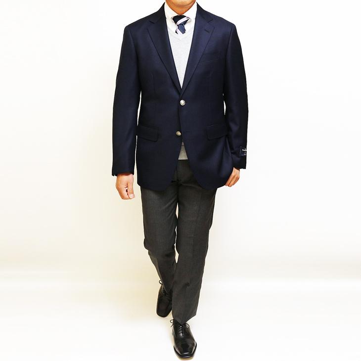 SALE 新作 秋冬 新品 ジャケット テーラード ブレザー エルメネジルドゼニア Super150s トロフェオ 濃紺ネイビー無地 コンブレ 2つボタン (AB/BB体) J20-2B | ZEGNA | 02