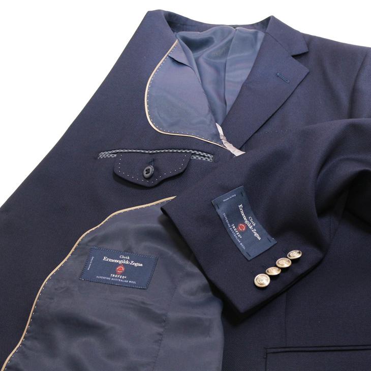 SALE 新作 秋冬 新品 ジャケット テーラード ブレザー エルメネジルドゼニア Super150s トロフェオ 濃紺ネイビー無地 コンブレ 2つボタン (AB/BB体) J20-2B | ZEGNA | 08