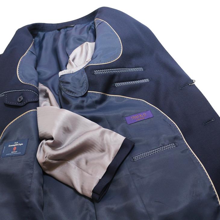 SALE 新作 秋冬 新品 ジャケット テーラード ブレザー エルメネジルドゼニア Super150s トロフェオ 濃紺ネイビー無地 コンブレ 2つボタン (AB/BB体) J20-2B | ZEGNA | 09