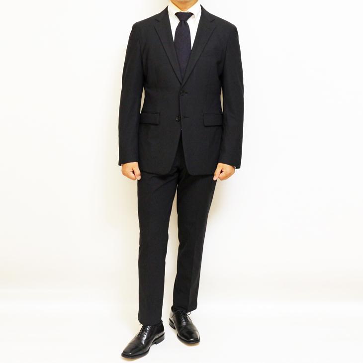 SALE 2025-26 スーツ メンズ 新作 新品 秋冬 renoma homme レノマ オム ブリスタージャガード ニット 黒ブラック無地系 2つボタン 次世代 スリム型 | renoma | 02