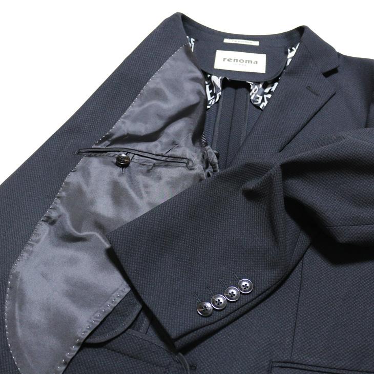SALE 2025-26 スーツ メンズ 新作 新品 秋冬 renoma homme レノマ オム ブリスタージャガード ニット 黒ブラック無地系 2つボタン 次世代 スリム型 | renoma | 08