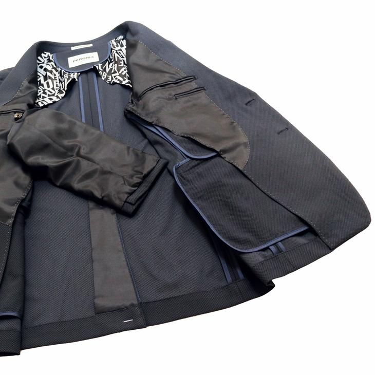 SALE 2025-26 スーツ メンズ 新作 新品 秋冬 renoma homme レノマ オム ブリスタージャガード ニット 濃紺ネイビー無地系 2つボタン 次世代 スリム型 | renoma | 10