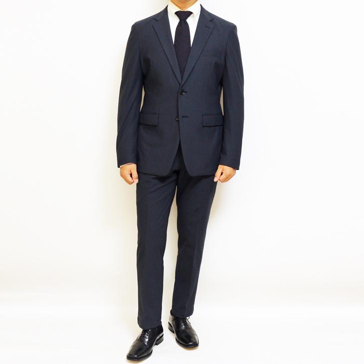 SALE 2025-26 スーツ メンズ 新作 新品 秋冬 renoma homme レノマ オム ブリスタージャガード ニット 濃紺ネイビー無地系 2つボタン 次世代 スリム型 | renoma | 01