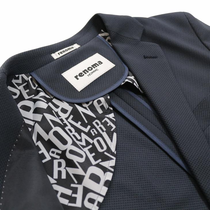 SALE 2025-26 スーツ メンズ 新作 新品 秋冬 renoma homme レノマ オム ブリスタージャガード ニット 濃紺ネイビー無地系 2つボタン 次世代 スリム型 | renoma | 07