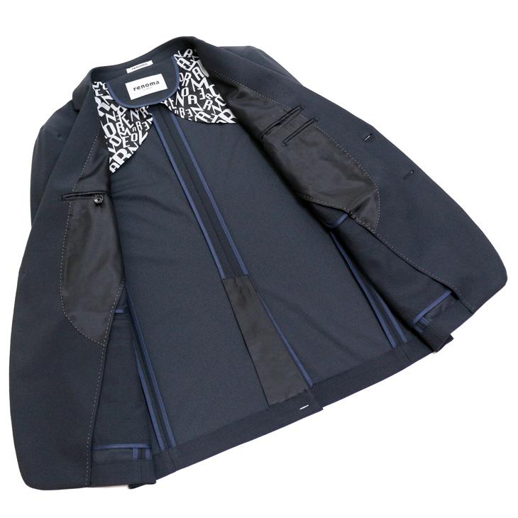 SALE 2025-26 スーツ メンズ 新作 新品 秋冬 renoma homme レノマ オム ブリスタージャガード ニット 濃紺ネイビー無地系 2つボタン 次世代 スリム型 | renoma | 08