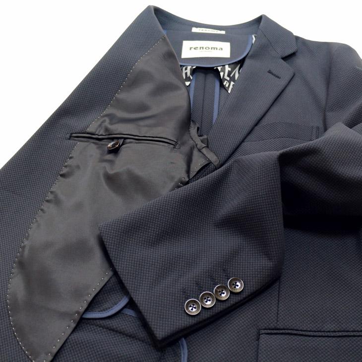 SALE 2025-26 スーツ メンズ 新作 新品 秋冬 renoma homme レノマ オム ブリスタージャガード ニット 濃紺ネイビー無地系 2つボタン 次世代 スリム型 | renoma | 09