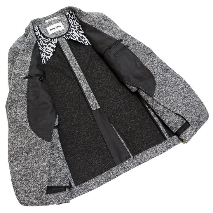 SALE 2025-26 スーツ メンズ 新作 新品 秋冬 renoma homme レノマ オム 尾州 モールニット（日本製生地）霜降り調 灰グレー杢 2つボタン 次世代 スリム型 | renoma | 07