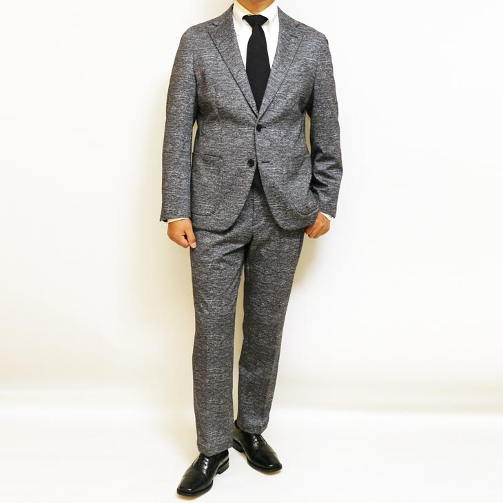 SALE スーツ メンズ 新作 秋冬 POLO BRITISH COUNTRY SPIRIT ポロ ビーシーエス 淡灰ホームスパン風ニット ストレッチ 次世代 家庭洗濯可 ウォッシャブル | POLO BCS | 02