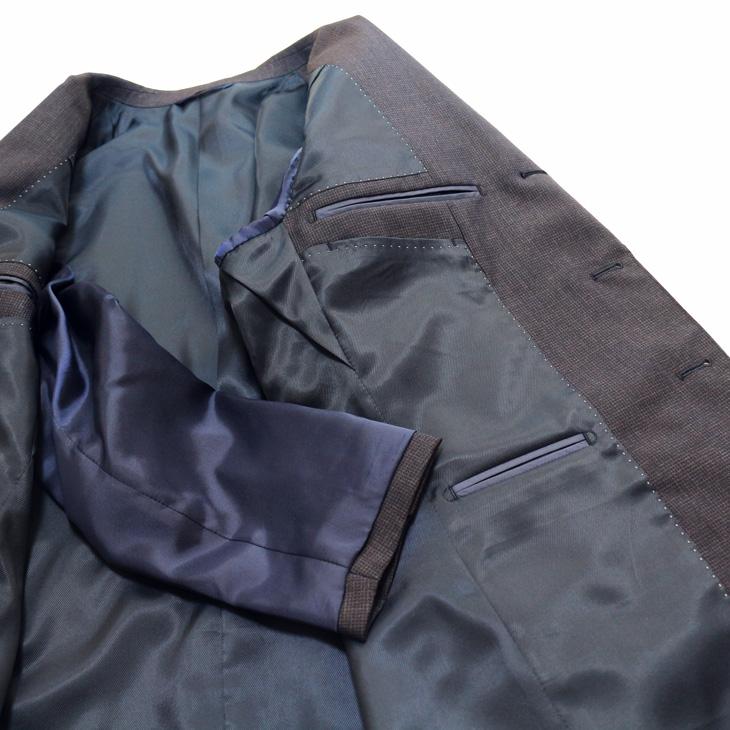 SALE 2025-26 スーツ メンズ 新作 秋冬 フィッチェ FICCE ネイビーグレー杢 小柄チェック 3つボタン段返り ベスト付き スリーピース スーツ (A/AB体) スリム | FICCE | 10