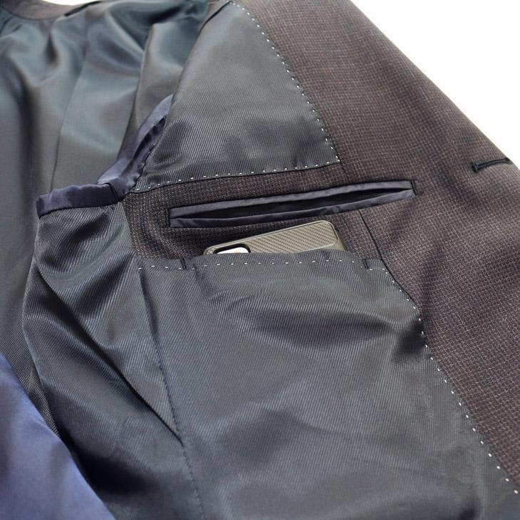 SALE 2025-26 スーツ メンズ 新作 秋冬 フィッチェ FICCE ネイビーグレー杢 小柄チェック 3つボタン段返り ベスト付き スリーピース スーツ (A/AB体) スリム | FICCE | 11