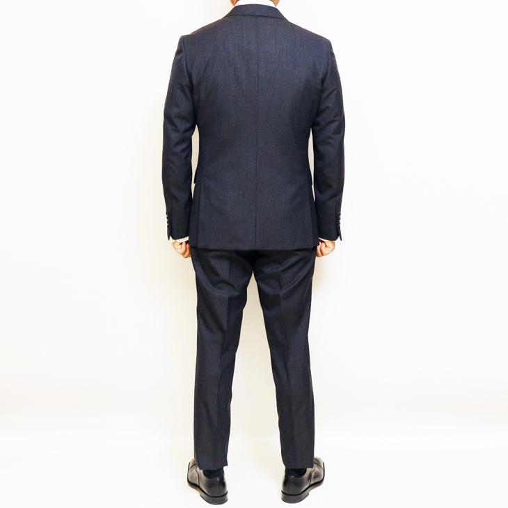 SALE 2025-26 スーツ メンズ 新作 秋冬 フィッチェ FICCE ネイビーグレー杢 小柄チェック 3つボタン段返り ベスト付き スリーピース スーツ (A/AB体) スリム | FICCE | 04