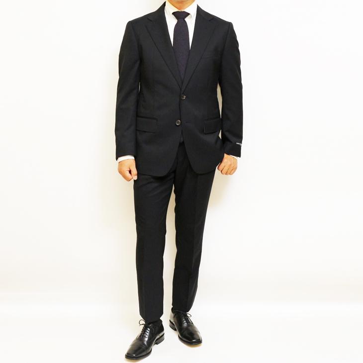 SALE 2025-26 新作 スーツ メンズ 秋冬 新品 Stanley Blacker スタンリーブラッカー 西川毛織 濃紺ネイビー無地 ビジネス 次世代 スーツ (A/AB体) やや細め |  | 01