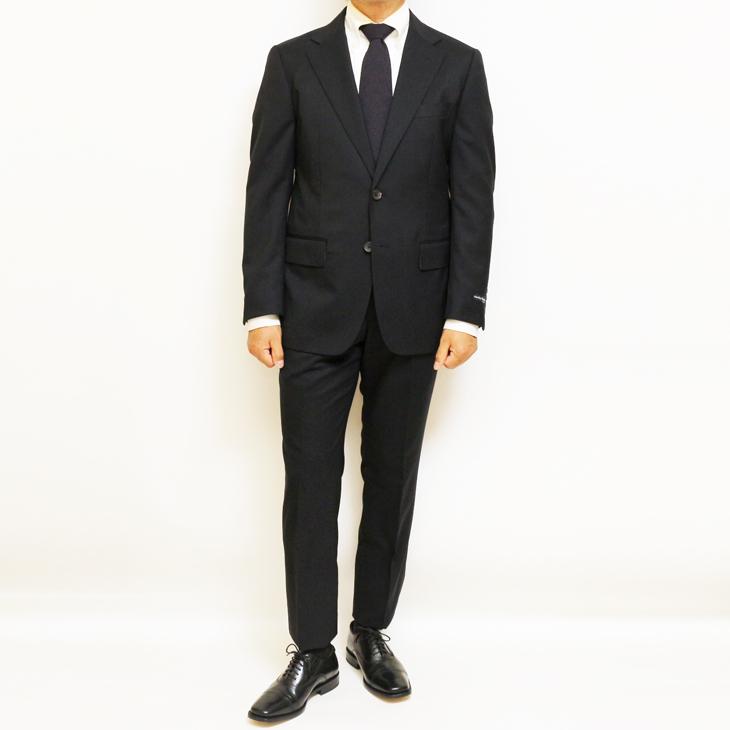 SALE 2025-26 新作 スーツ メンズ 秋冬 新品 Stanley Blacker スタンリーブラッカー 西川毛織 濃紺ネイビー無地 ビジネス 次世代 スーツ (A/AB体) やや細め |  | 03